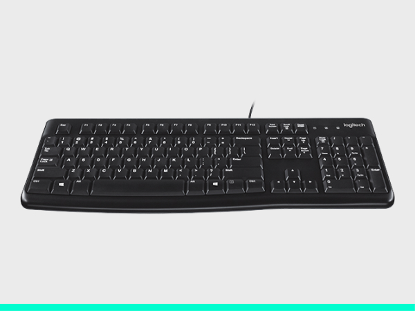 Logitech K120 Wired Keyboard for Windows, USB Plug-and-Play, Full-Size, Spill-Resistant