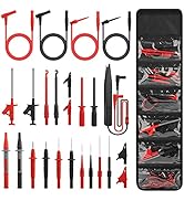 25PCS Multimeter Test Leads Kit, Upgraded Silicone Multimeter Leads Kit with Replaceable Wire Pie...