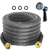 25FT Lightweight Garden Hose, Ultra Flexible &amp; Kink Resistant – All-Weather Water Hose with Abras...