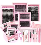 YIDUO 994Pcs Bulk Packs Lashes Clusters Kit Volume False Eyelash Extensions D Curl Wispy Individu...