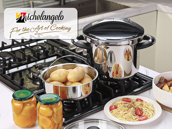 pressure cooker stainless steel pressure cooker with steamer and glass lid for multi-use