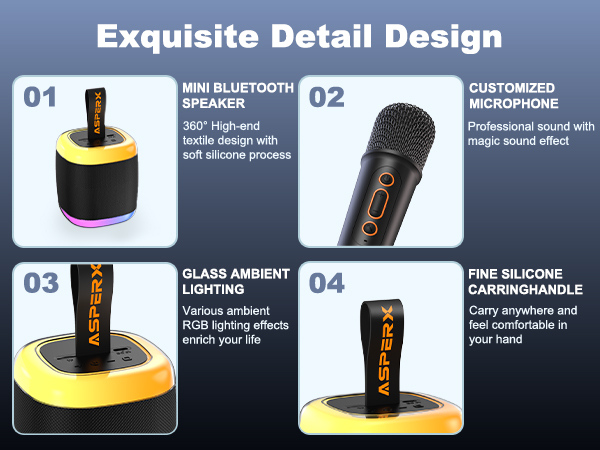 mini karaoke machine with 2 wireless microphones