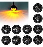 FXC 10x 3/4" Round LED Clearence Light Front Rear Side Marker Indicators Light for Truck Car Bus ...