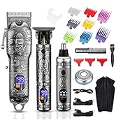 Dumite Hair Clippers for Men,Professional Cordless Barber Trimmer Set,Nose and Ear Hair Trimmer w...