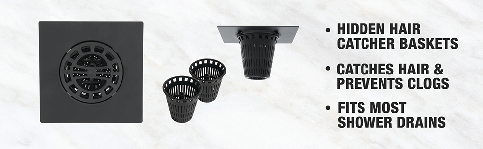 Hair catcher has hidden basket and fits in drain