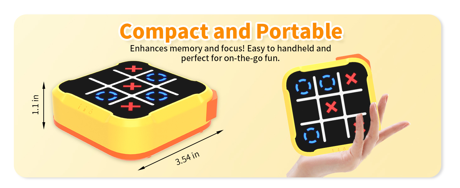 Tic Tac Toe Interactive Game Compact and Portable On-the-go Fun Holiday Birthday Gift for Road Trip
