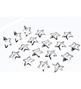 Aitxpaotn Star Hair Clips, 18 Pcs 1.77 inches Silver Star Hair Clips, Snap Star Hair Barrettes Cu...