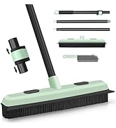 DALIPER Upgraded Rubber Broom Pet Hair Remover with Squeegee Fur Sweeper Small Detailing Lint Bru...
