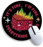 Gctriki Dumpster on Fire Mouse Pad, Cute Round Mouse Pads for Desk, Funny Red Dumpster Mousepad f...