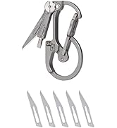 RovyVon U4 Pro Titanium Carabiner Small Keychain Knife, Mini Key Carabiner Clip, Titanium EDC wit...