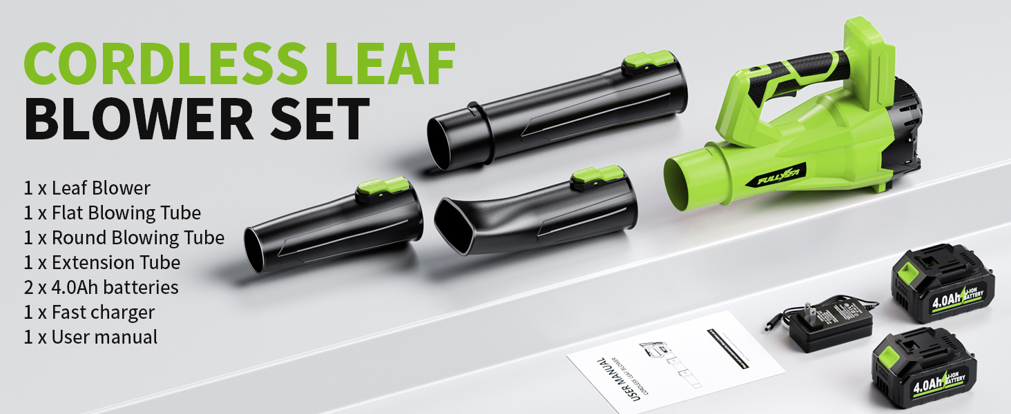 FULLYEA Cordless Leaf Blower 150 MPH/500 CFM, 6 Speed Modes