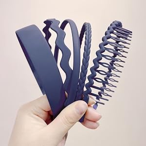 Gym Headbands Matte finish hairbands Skinny hair comb bands Fashionable black hairband for women