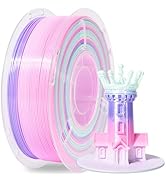 RAMBERY 3D Printer Filament 1.75mm Silk Rainbow PLA Filament Fast Color Change Multi-Color 3D Pri...