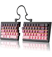 ZORNHER ST68 Wireless Ergonomic Split Mechanical Keyboard,65% Pink &amp; Purple Custom Creamy TKL Key...