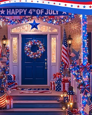 red white and blue lights