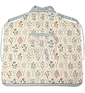 ISAENNE Floral Pattern Linen Apron with Pocket,Vintage Stylish Kitchen and Garden Aprons for Wome...
