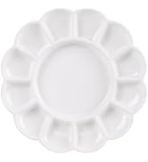 MEEDEN 12-Well Ceramic Paint Palette, Porcelain Paint Palette Tray, Artist Watercolor Mixing Pale...