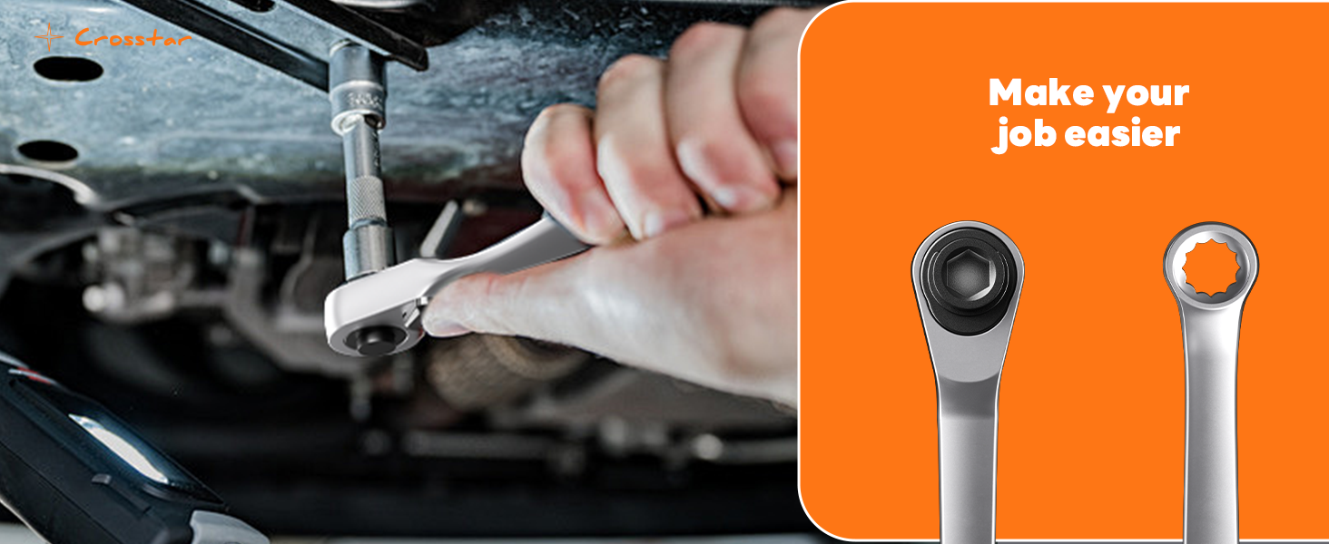 Crosstar 5-Piece Mini Ratchet Wrench Set
