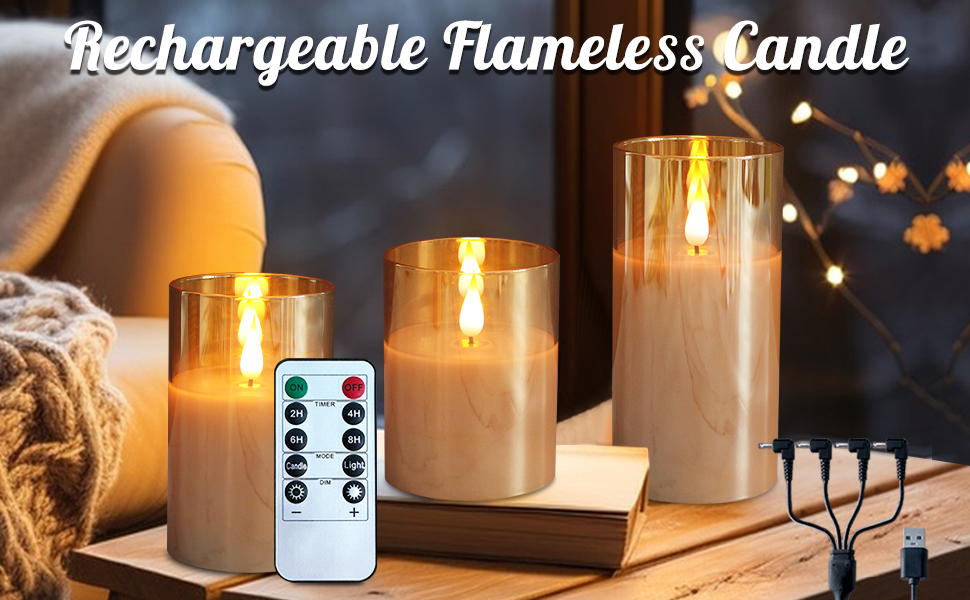rechargeable flickering candles