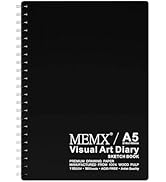 MEMX Poly Cover Sketch Book, 5.5”X8.5” 100 Pages (110gsm), Spiral Bound Artist Sketch Pad Noteboo...