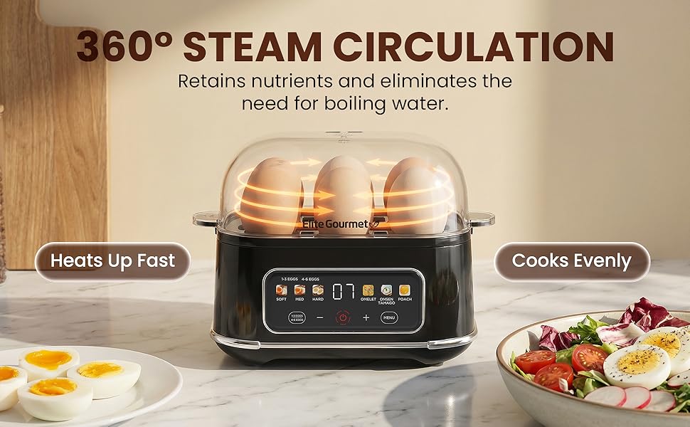 steam cooking cooked eggs