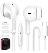 Wired Earbuds USB C Headphone for iPhone 16e 16 Pro Max 15 Plus Noise Canceling HiFi Bass Stereo ...