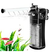 AQQA Aquarium Internal Filter, Submersible Power Filter in-Tank with Adjustable Water Flow, Ultra...