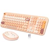 Wireless Keyboard Mouse Combo, Keyboard and Mouse Set,104 Round Keys Colorful Wireless Typewriter...