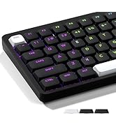 GMKWTL XVX Low Profile Black Keycaps, Shine Through Keycaps, Double Shot PBT Keycaps, WOB Keycaps...