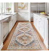 Madane Runner Rug 2'6''x8' Kitchen Runner, Hallway Runner Printed Vintage Washable Rugs Soft Non-...