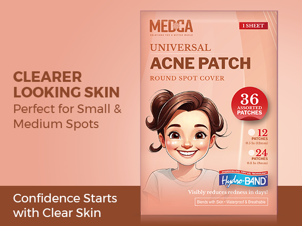 Acne Patches for Face - Hydrocolloid Bandages (108 Count) Pimple Patches for Face in 2 Universal Siz...