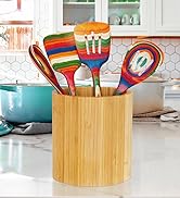 Totally Bamboo utensil holder with Baltique utensils in kitchen