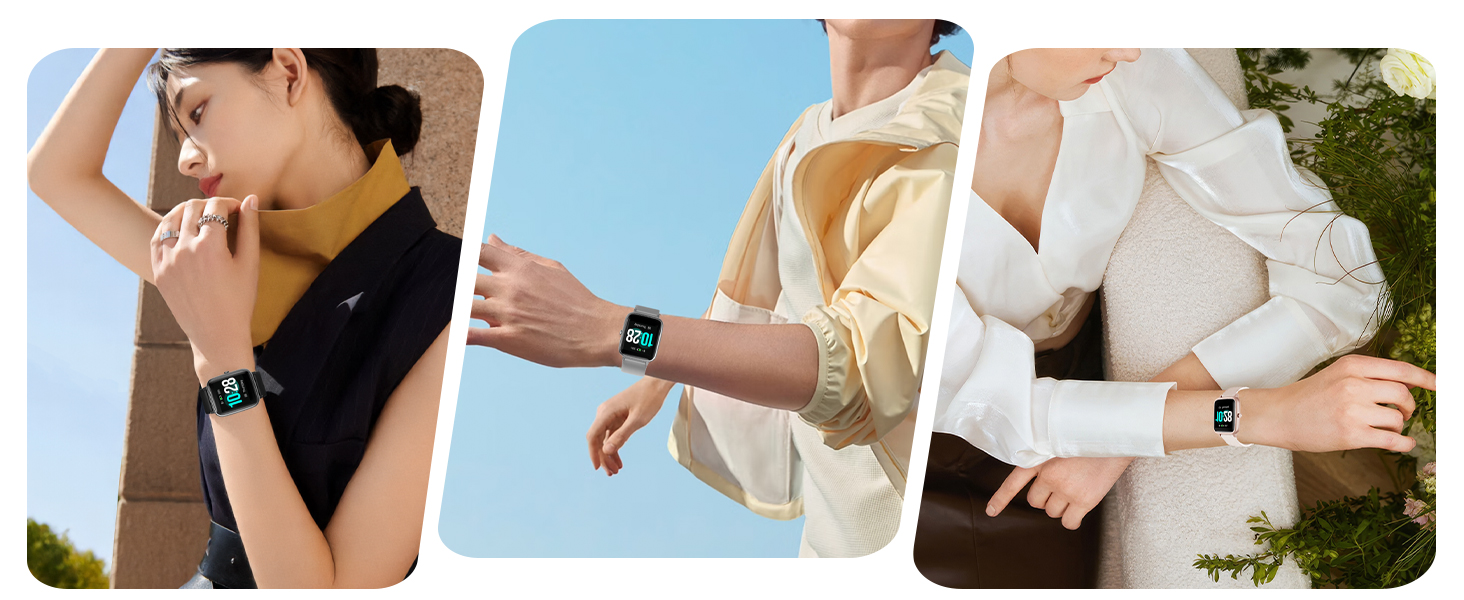 Multiple demonstration images showing a device being used outdoors and in various settings, featuring blue and black components.