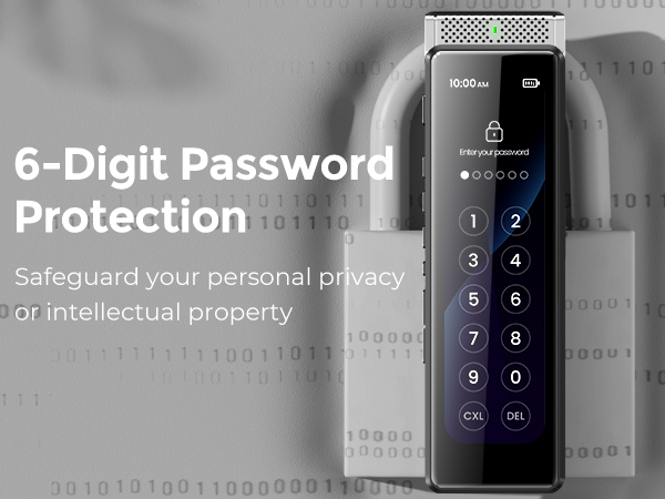 audio recorder with password protection