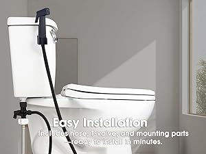 handheld bidet sprayer easy installation with hose and t valve toilet connection