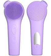 ADINC Silicone Face Scrubber, Waterproof Rechargeable Facial Cleansing Brush, 5 Cleansing Modes w...