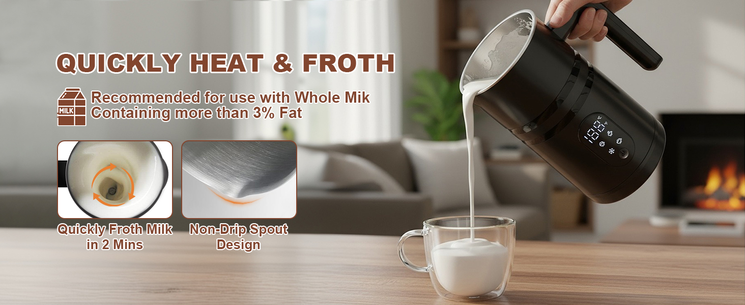 Electric Milk Frother Automatic Hot &amp; Cold Foam Maker