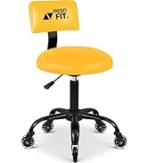 FreekyFit Rolling Shop Stool with Wheels,Mechanic Garage Stool Chair with Adjustable Height 15.55...