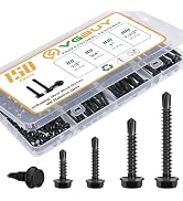 VGBUY 150Pcs Self Drilling Screws Assortment Kit, 410 Stainless Steel Self Tapping Sheet Metal Sc...