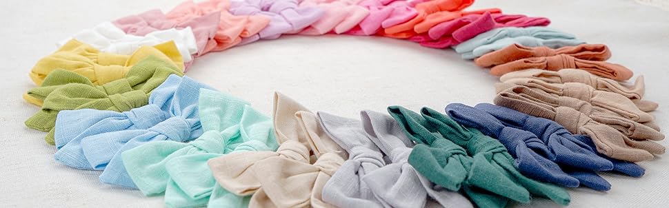 circle hair bows in 20 colors in pairs