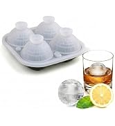 SpaceTime Large Ice Cube Tray,Silicone Ice Cube Trays for Freezer with Lids &amp; Funnel,2.5 Inch Reu...