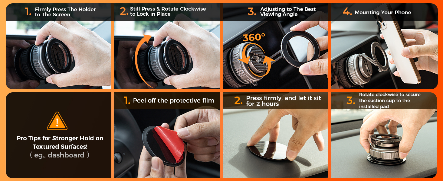 360° Rotation Vacuum Magnetic Phone Holder