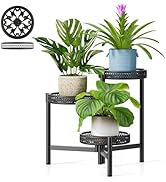 NQW Metal Plant Stand Indoor Outdoor, 3 Tier Corner Tall Plant Shelf for Multiple Plants, Tiered ...