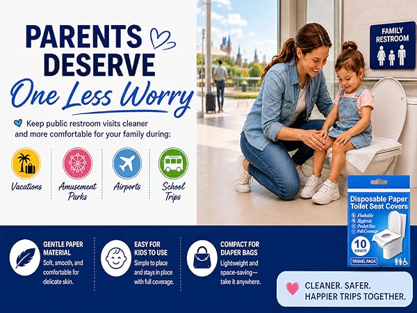 compact easy to use potty liners public restrooms paper toilet seat covers airports school