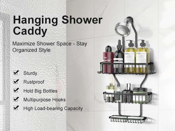 over the shower head caddy