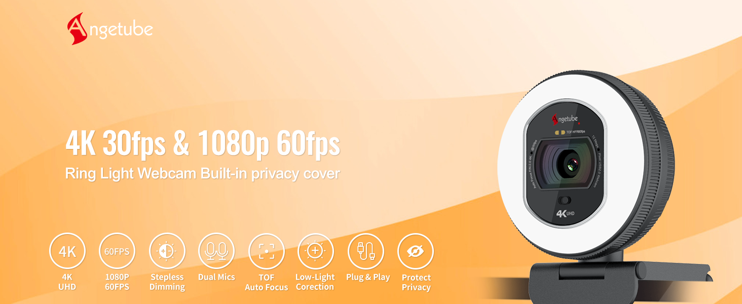 webcam logitech for pc 4k with microphone cover brio stand light nexigo 1080p mac usb mount anker