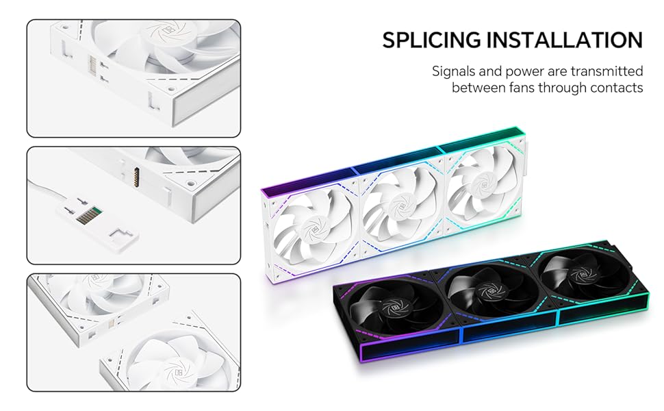 TL-M12QRW White Reverse Daisy Chain Case Fans