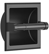 FORIOUS Matte Black Toilet Paper Holder with Mounting Bracket, Black Recessed Toilet Paper Holder...