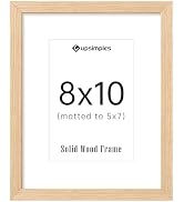 upsimples 8x10 Picture Frame Solid Wooden, Nursery Decor, 1Pack Natural | 100% Solid Wood, Fit 5x...