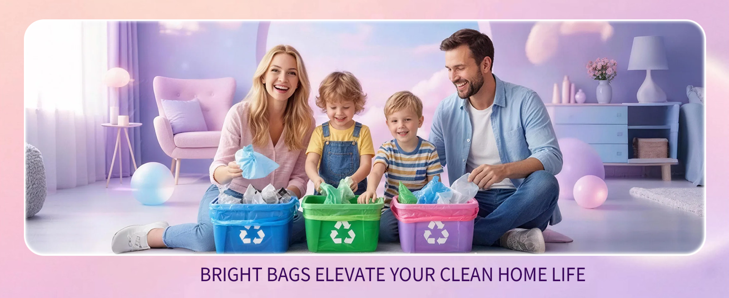 Trash Bags - Colored Small Garbage Bags Unscented Can Liners